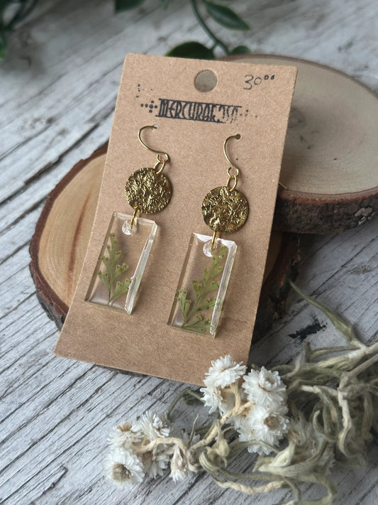 Boucles d'oreilles feuilles et gold